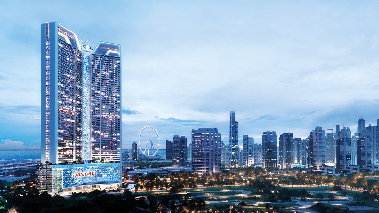 Homes and landscaping in Jumeirah Lake Towers (JLT), Dubai